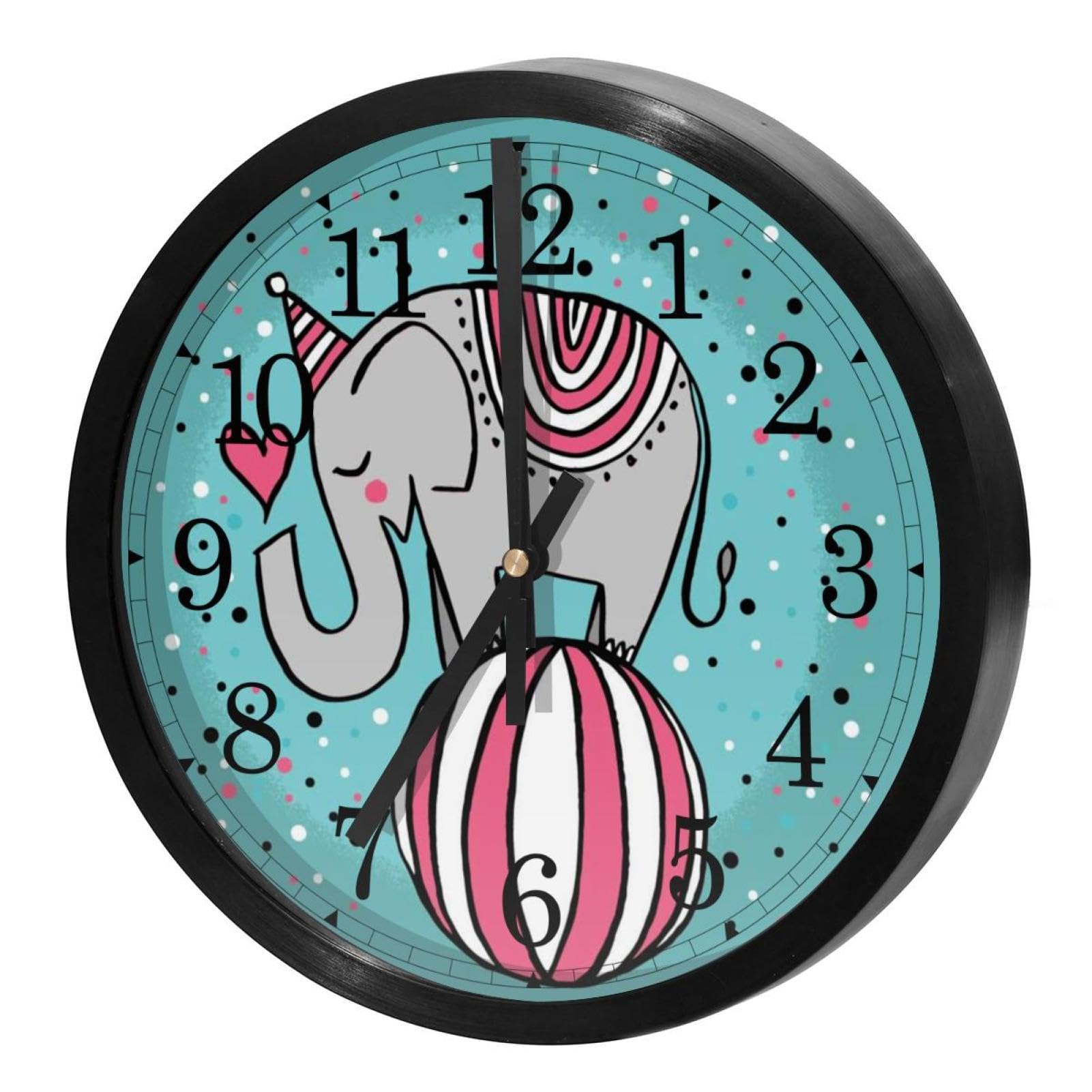 Horloge murale silencieuse motif éléphant mignon idée cadeau naissance