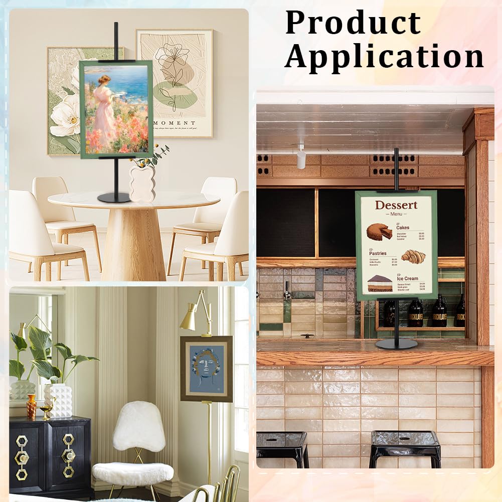 ZTZTZ Supporto for Cornice, Supporto for Foto da Tavolo, Pieghevole, 2 Confezioni di Supporto for Piatti in Legno, cavalletti portapiatti for esporre Foto, Decorazione for la casa(Black,7inch