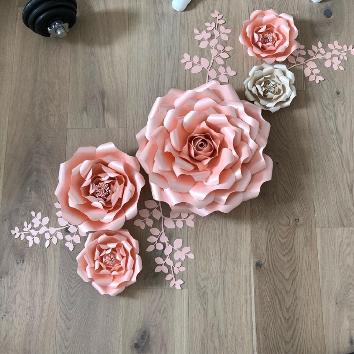 Fleur Décorative En Papier De Soie 30 Cm - Faite Main, Couleur Au Choix (blanc, Rose, Bleu...) - Pour Mariage, Baptême, Anniversaire, Déco Murale