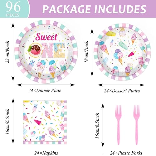 Miniatura 9 de chiazllta 96 unidades de platos y servilletas de papel de fiesta de oro rosa rosa rosa para fiesta de cumpleaños, suministros de decoración de mesa