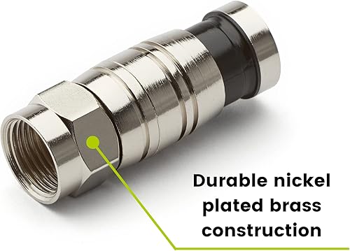 Miniatura 2 de trueCABLE - Conector F de compresión universal de fácil ajuste RG6 y RG6Q para cable coaxial Dual Shield (DS) Tri-Shield y Quad Shield (QS), 10