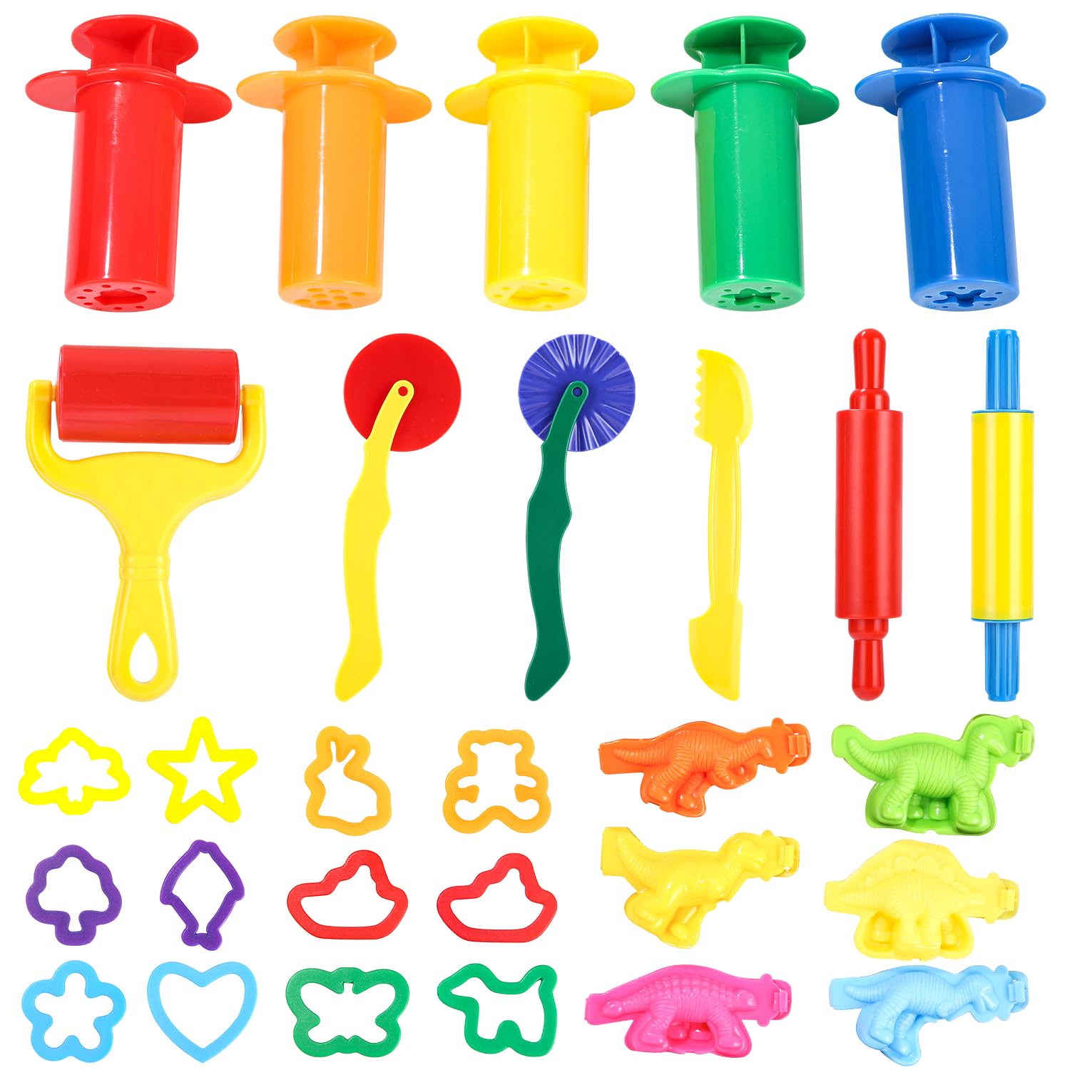 Kit De 26 Accessoires Pour Pâte à Modeler - Emporte-pièces, Rouleaux, Outils De Modelage - Loisirs Créatifs Pour Enfants - 9