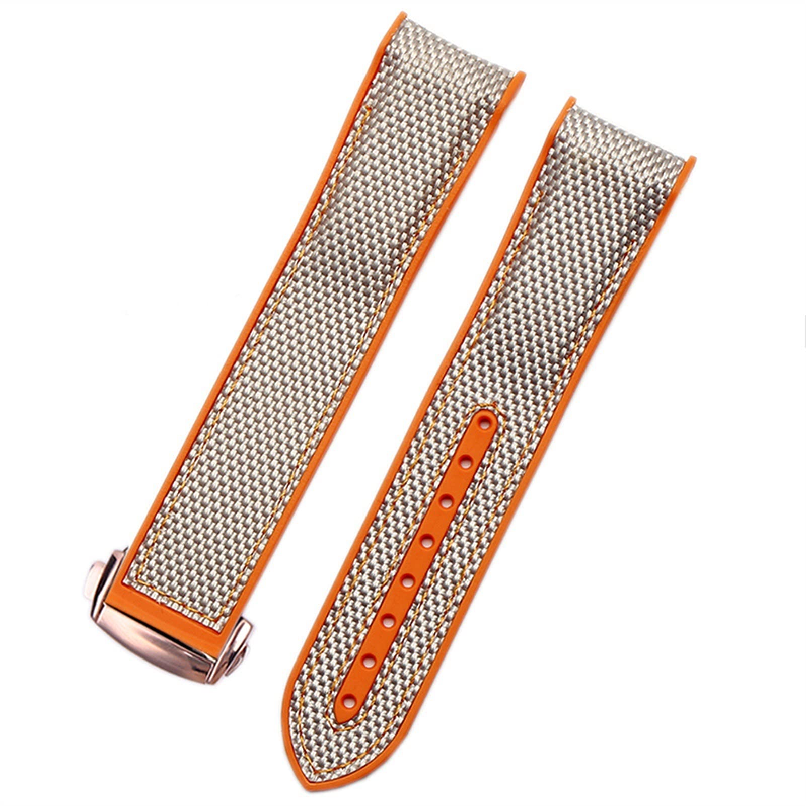 Bracelet montre caoutchouc nylon homme pour fermoir déployant Omega - 8