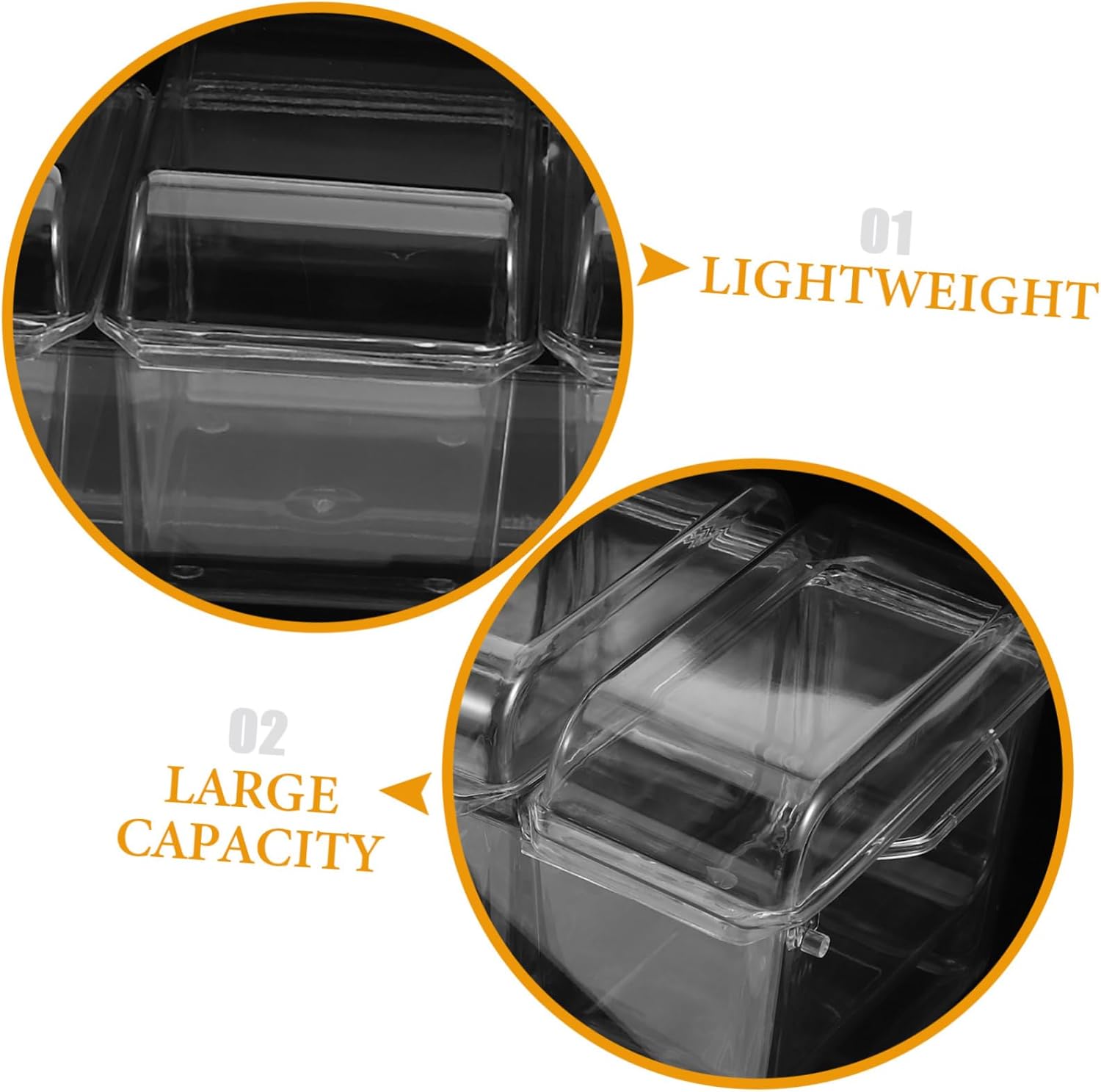 Ice Chilled Condiment Caddie Containers Condiment Server Lids Plastic Serving Tray Platter Removable Dishes for Fruit Salad Taco Party Garnish