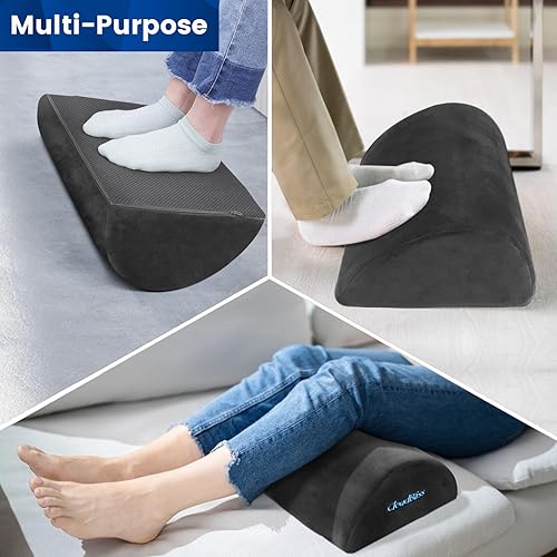 Miniatura 7 de CloudBliss Reposapiés para debajo del escritorio en el trabajo, accesorios de escritorio de oficina con espuma suave y funda extraíble lavable,