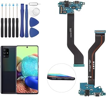 USB Charging Port for Samsung Galaxy A71 5G A716U Dock Connector Charger Board Flex Cable Assembly Replacement for Samsung Galaxy A71 5G A716U with ToolsOnly for A716U