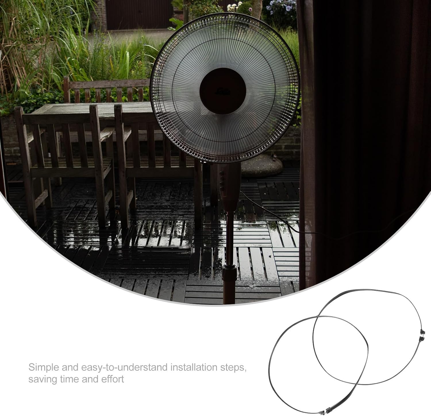 2pcs Electric Fan Fixed Hoop Plastic Ring for 40/44cm Covers