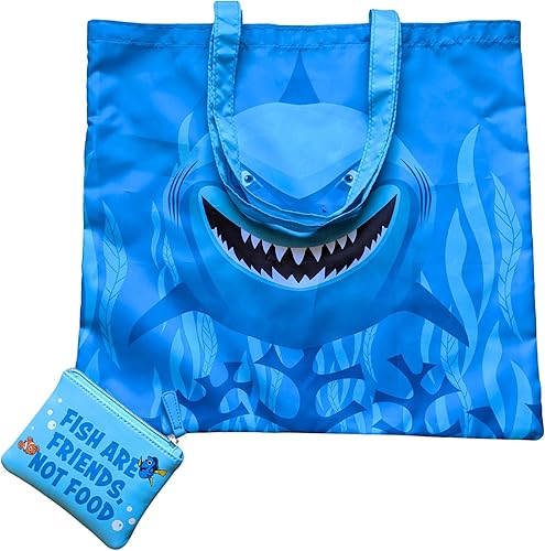 Miniatura 3 de Loungefly Finding Nemo Bruce - Juego de bolsas reutilizables y bolsas para monedas, Varios colores, Juego de bolsa para monedas y bolsa reutilizable