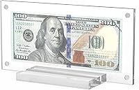 Vista 1 de Dollar Bill Frame 1 Pack, Dollar Bill Holder Acrylic Money Case Dollar Frame Display Double-Sided Transparent for Collectors Currency Ticket Check