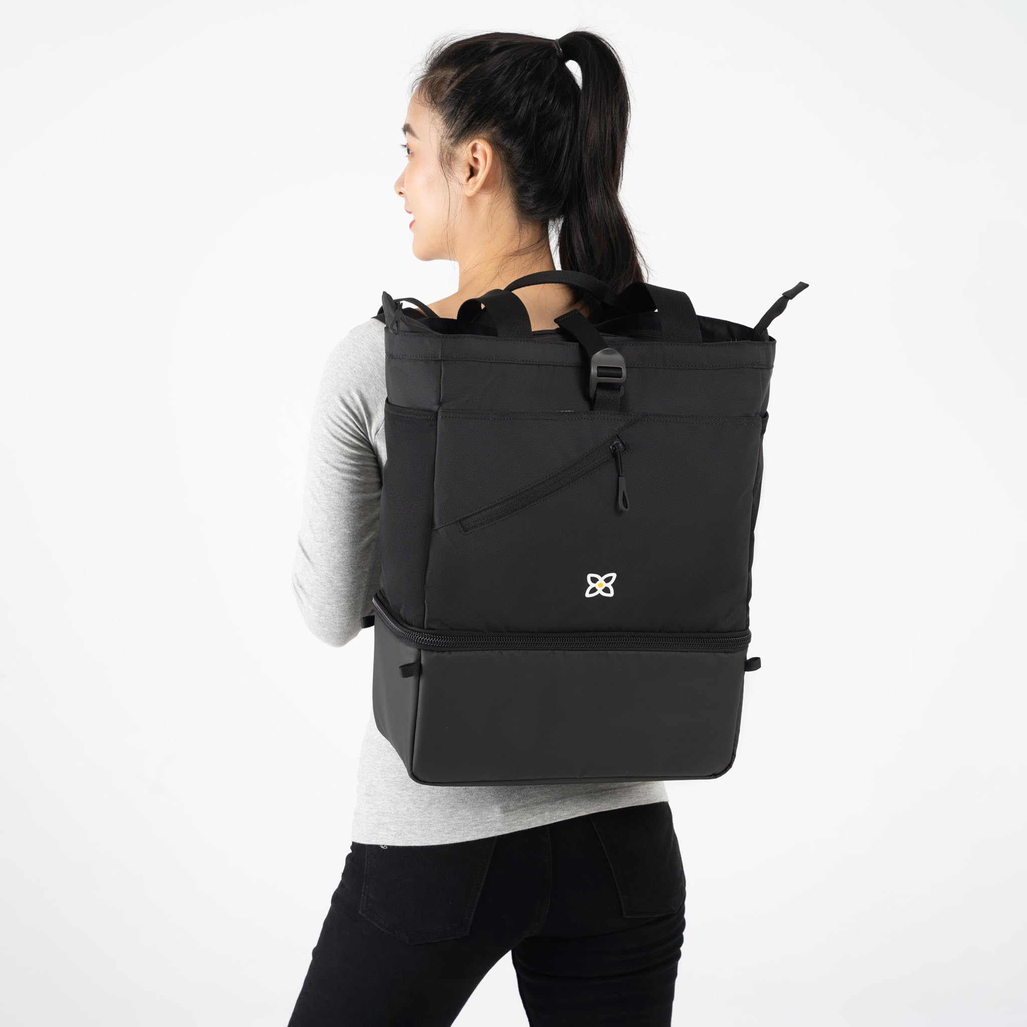 Sherpani Terra, zaino termico convertibile da donna, borsa tote bag, accessori con scomparto isolato portatile per pranzo, spiaggia, piscina, campeggio, lavoro, viaggi, vacanze estive (Raven)