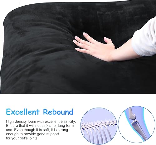 Miniatura 2 de Magic Dog Cama Super Suave Extra Grande para Perro, 47 Pulgadas Jumbo de Espuma Ortopédica para Mascotas con Fondo Antideslizante, Colchón para