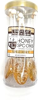 Melville Candy Soothing Honey Spoons for Tea - Individually Wrapped Real Honey Tea Spoons, (8 count) (Tupelo)
