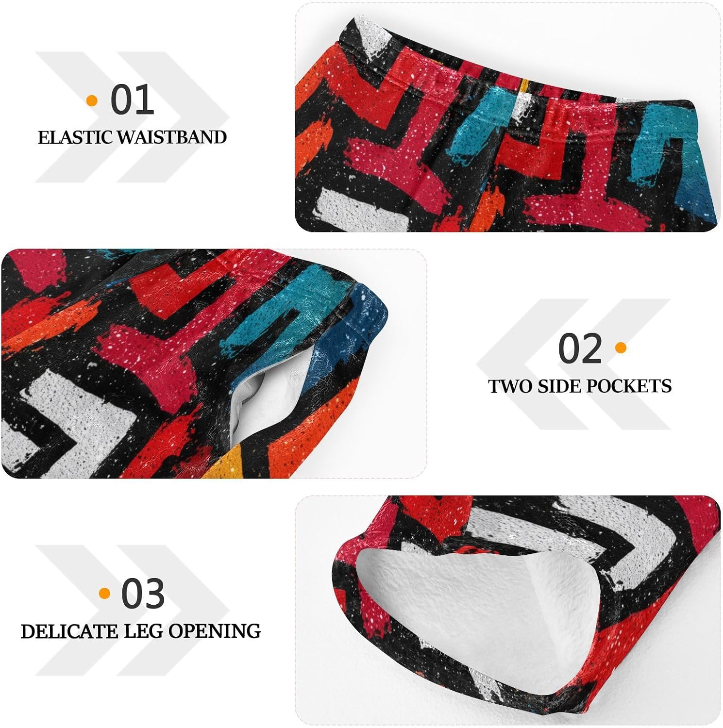 visesunny Bright Graffiti Grunge Boys Pants for Kids Fleece Bottoms Long Jogger Pants Trousers with Pockets Size 6-14Y