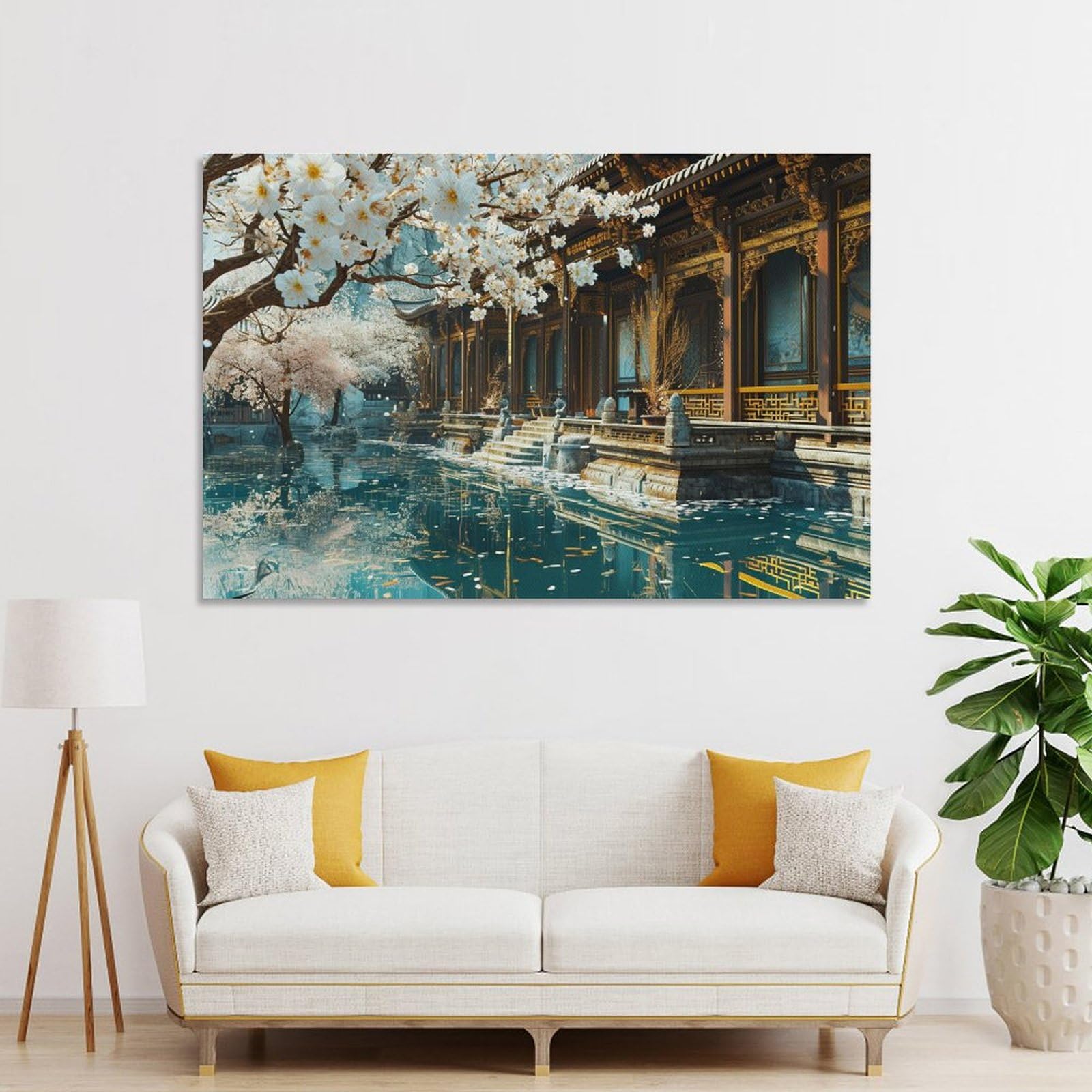 Amazon.co.jp: 絵画 宮殿の眺めインテリア 絵画 魅力的な都市景観 雄大 