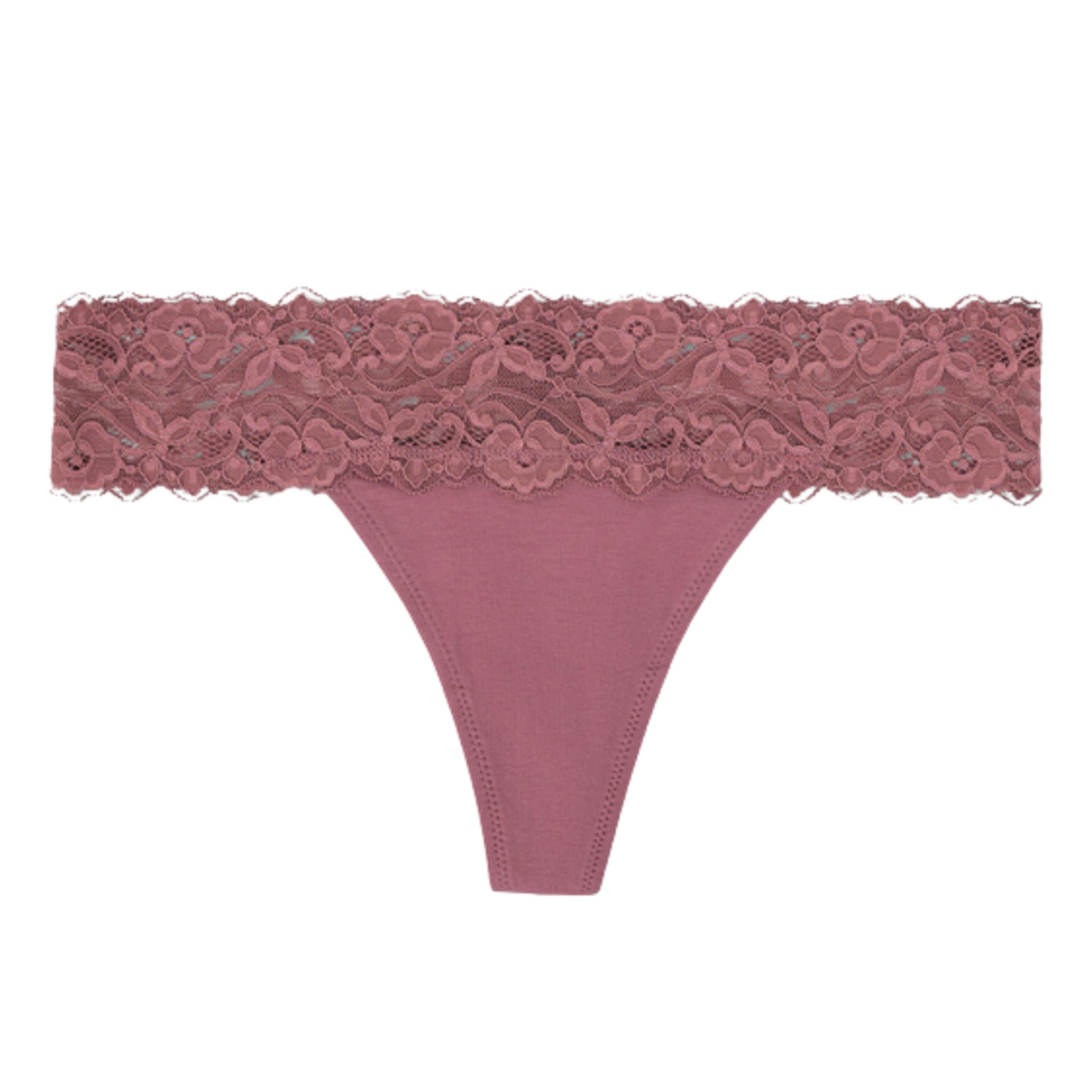 vadik Thong for Women Cotton Underwear Low Rise Panties Woman G-String LACE Waist Thongs/Low Rise Waist -Set of 1 (in, Alpha, S, Regular, Mouve)-picture-31