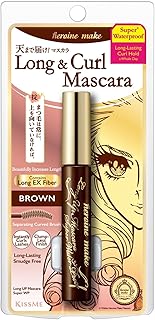 Heroine Make by KISSME Brown Mascara Waterproof, Waterproof Mascara Volume and Length by Tubing Fiber for Long & Curl Eye Makeup for Women, Natural Lash Look for Sensitive Skin from Japan 1 EA