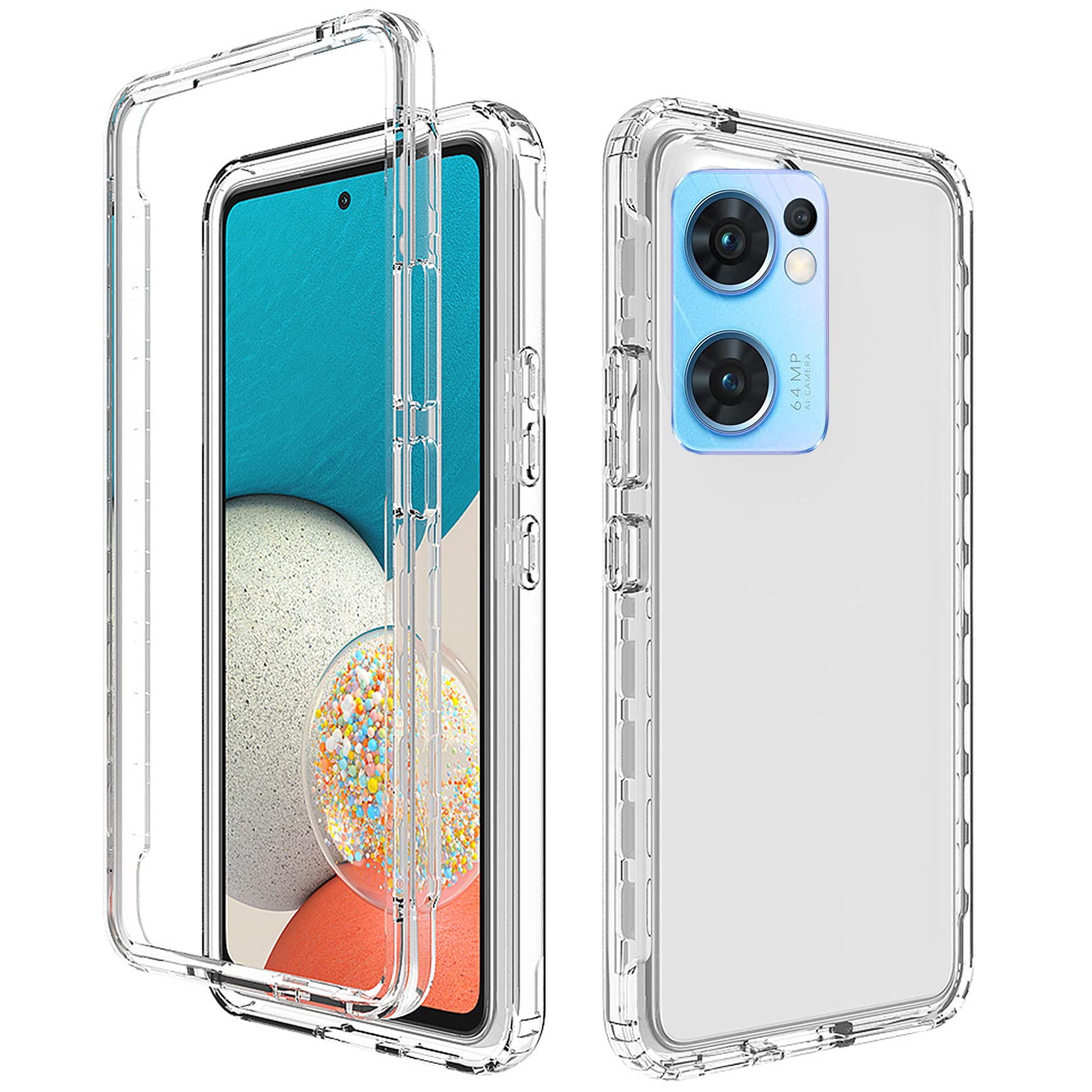 Cover Ibrida Antiurbo Con Supporto Per Realme 9i / Oppo A76 / A96 / A36 + 2 Vetri Temperati - Blu - 4
