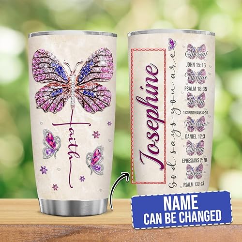 Miniatura 2 de wowcugi Regalos cristianos personalizados para mujeres, vaso de fe cristiana de 20 onzas, 30 onzas, inspirador de acero inoxidable, vasos aislados