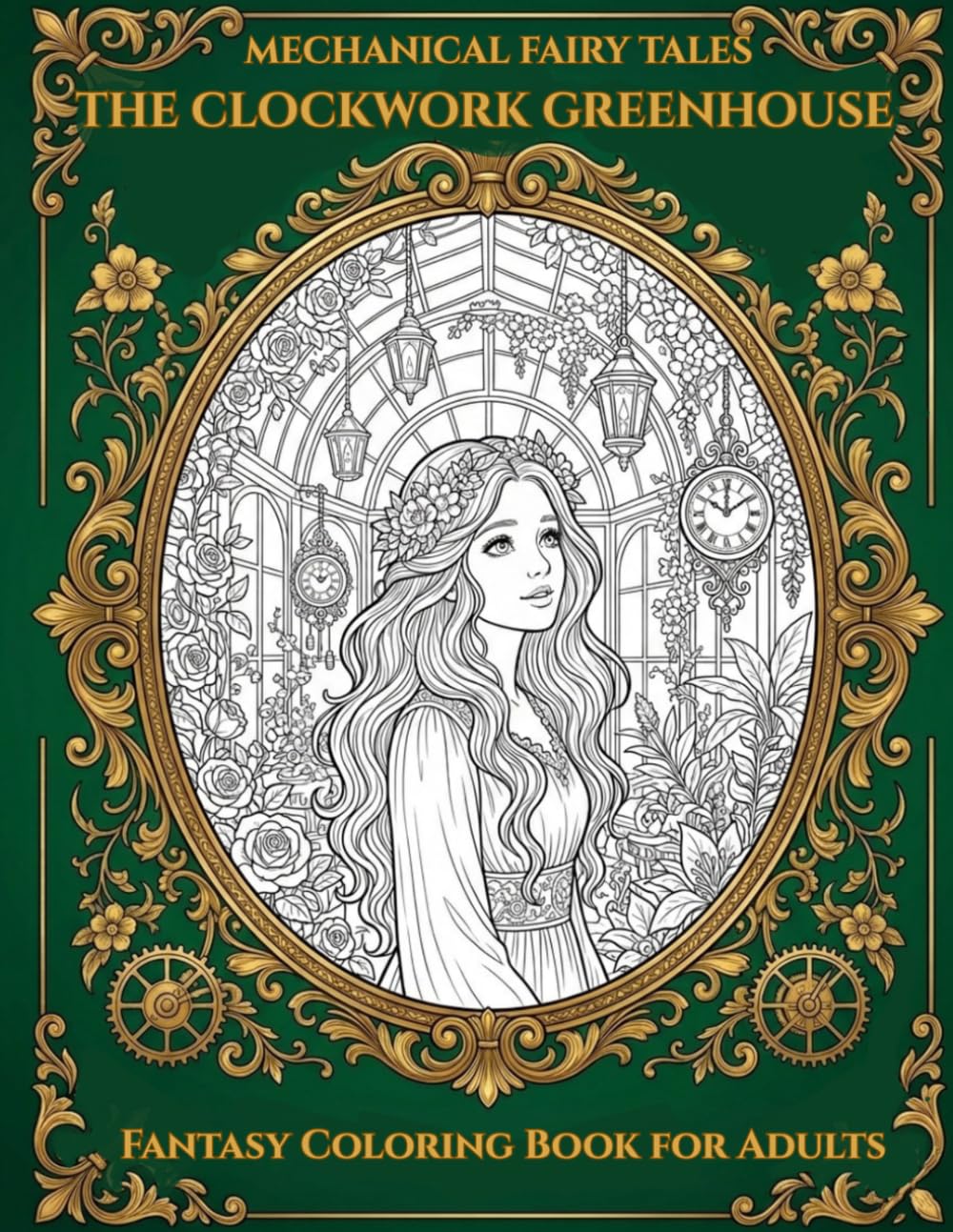 Mechanical Fairy Tales: THE CLOCKWORK GREENHOUSE: A Fantasy Coloring Book for Adults Featuring Flowers, Clockwork Wonders, and Magical Greenhouses