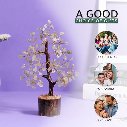 Miniatura 7 de Cristal de jade verde, árbol de Feng Shui, árbol bonsái de piedra, decoración verde, piedra preciosa de árbol, decoración de habitación de cristal,