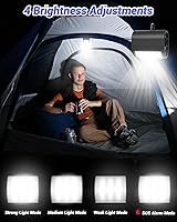 Vista 4 de Air Pump for Inflatables, 3600mAh Rechargeable Air Mattress Pump with Camping Light 4.8kPa Fast Inflate Deflate Portable Mini Air Pump for Sleeping