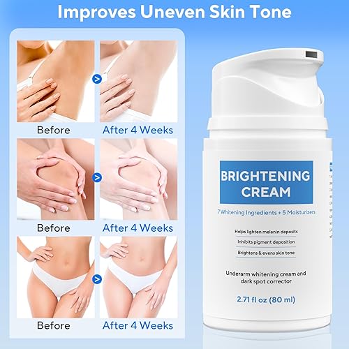 Miniatura 6 de Crema blanqueadora de piel, removedor de manchas oscuras para cuerpo y cara, 2.71 onzas líquidas de crema blanqueadora aclaradora de la piel con