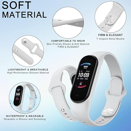 Miniatura 2 de AK Correa de silicona para Xiaomi Mi Band 5Mi Band 6, paquete de 3 pulseras suaves para Amazfit Band 5Amazfit Band 6, correa deportiva para mujeres