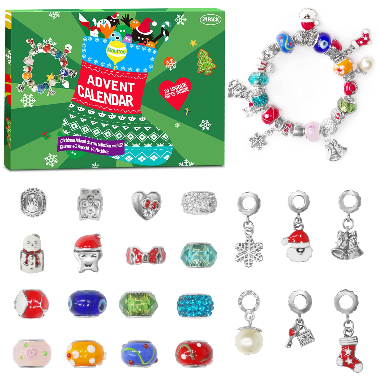 Amazon.com: Advent Calendar 2022 Girls Christmas 24 Days Countdown Calendar  with Bracelet Nacklace DIY Charm Bracelets Making Kit Christmas Holiday  Gift for Daughter, Niece, Granddaughter : Home & Kitchen