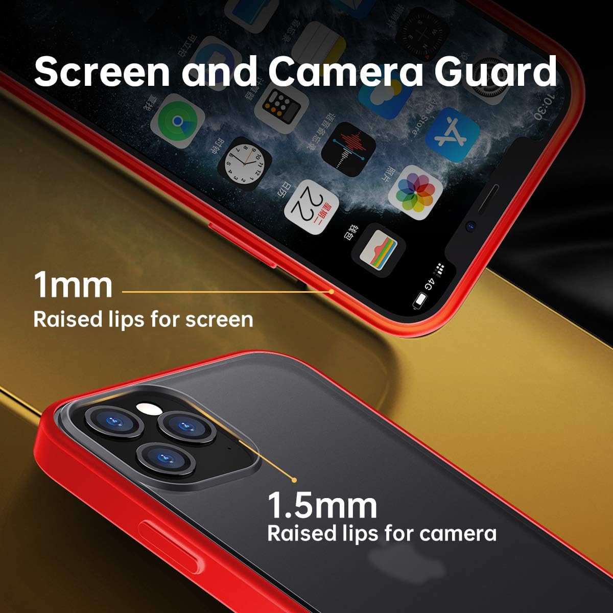 Meifigno Compatible with iPhone 12 Pro Max Case, [Military Grade Drop Tested], Translucent Matte PC with Soft Edges, Shockproof Phone Case Designed for iPhone 12 Pro Max 6.7inch (2020), Red