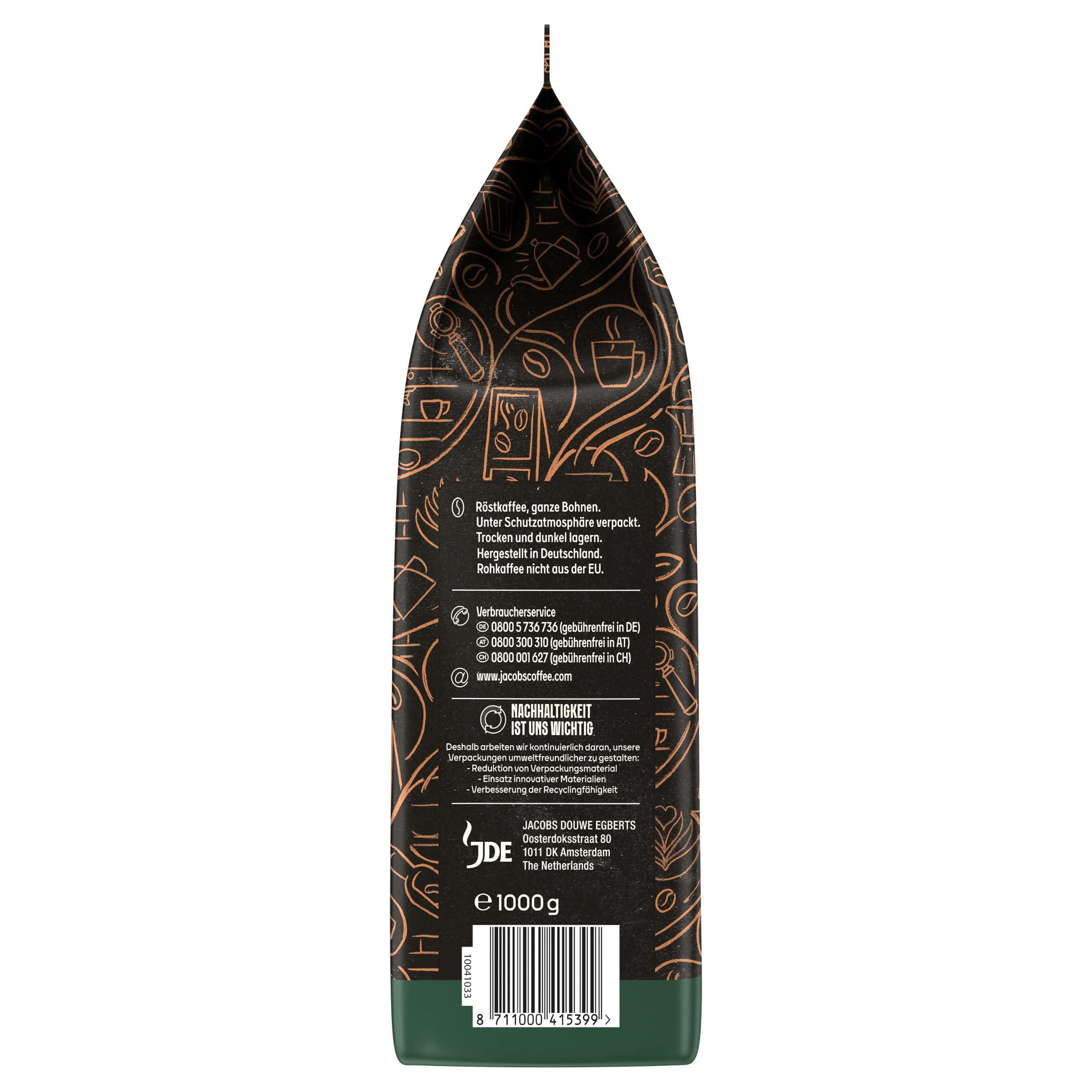 JACOBS Barista Editions Crema Intense Kaffee Ganze Bohne (4 x 1 kg)