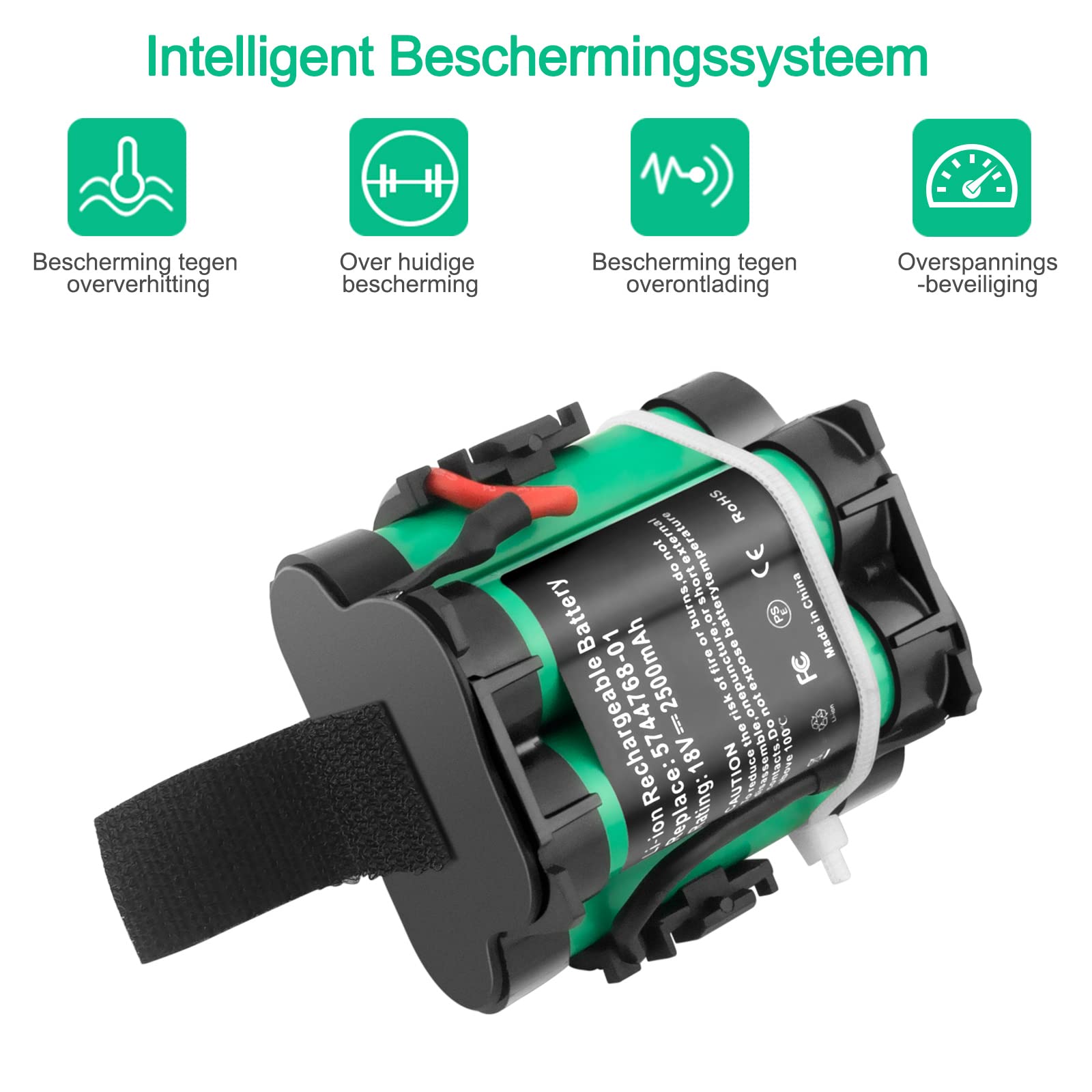 Aibatt 2.5Ah 18V Lithium Akku,Ersatzakku für Gardena R38Li,R40Li,R45Li