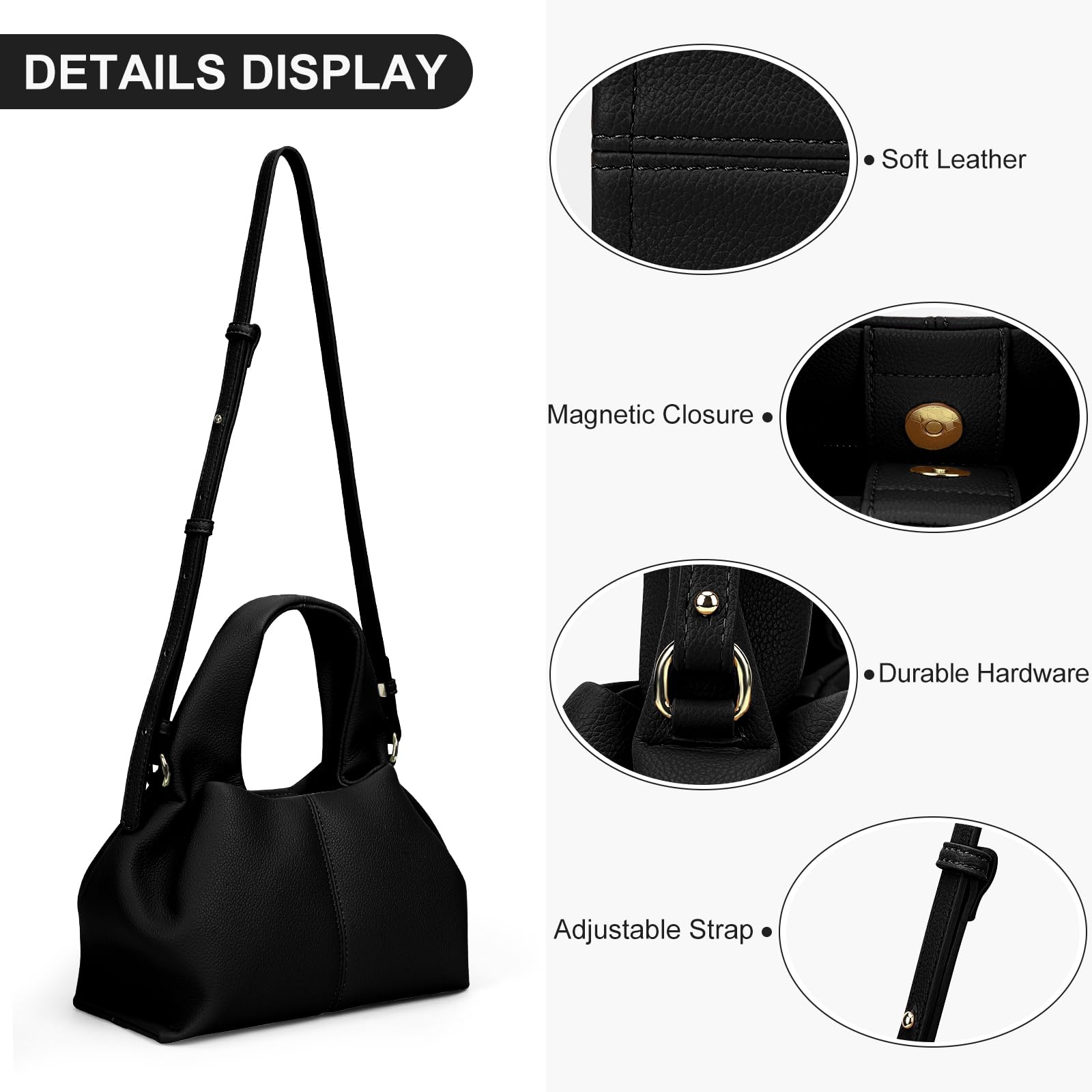 ACUYE Sac fourre-tout en cuir synthétique pour femme, sac à main avec bandoulière réglable, style Y2K, pour l’automne