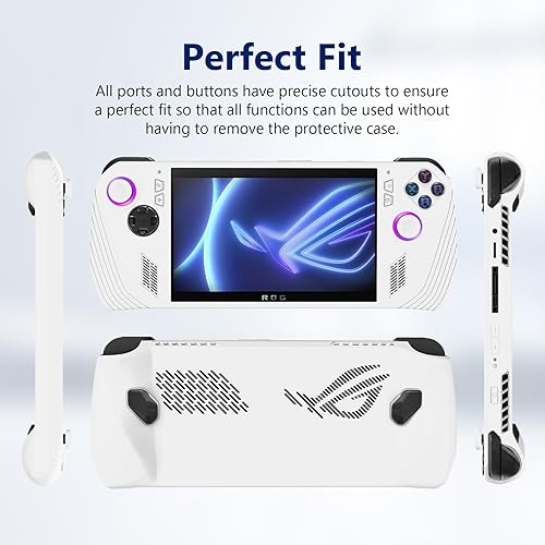 Miniatura 6 de Funda protectora de silicona para consola de juegos ASUS ROG Ally 2023 a prueba de caídas para ASUS Rog Ally 2023 Funda de mano (blanco)