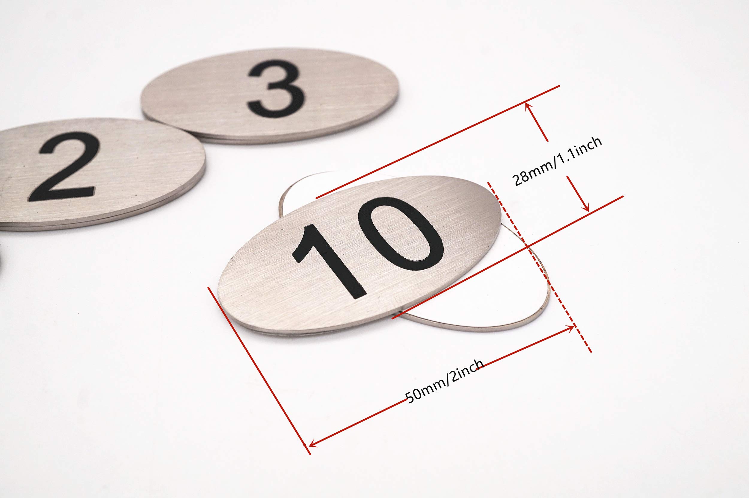 NanTun 304 Stainless Steel Engraved Oval Table Black Numbers (1-10) Pubs Restaurants Clubs - 1 to 10 - Image 2