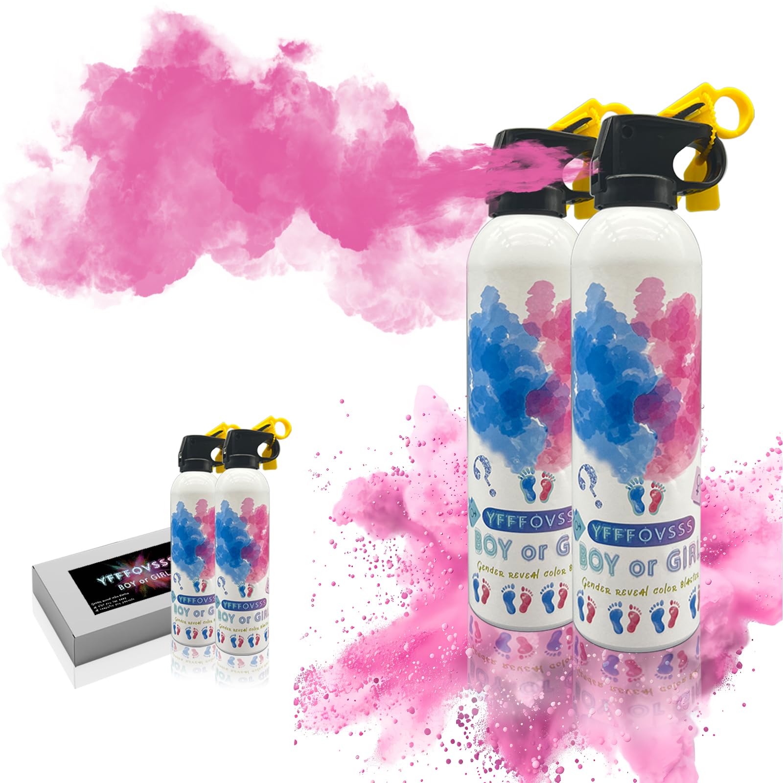 Gender Reveal Fire Extinguisher Set - 2 Pcs Pink Gender