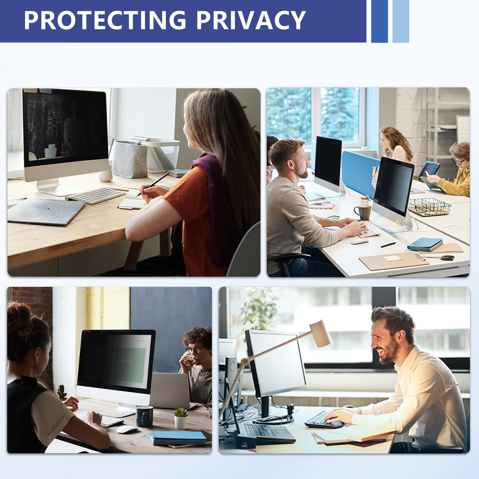 Protector de Privacidad de Pantalla de Computer de 18.5 Pulgadas, Privacy de Film Extraíble, Anti-Espía, Anti-Arañazos, Anti UV, para Computer de 18.5 Pulgadas, Relación de Aspecto 16:9