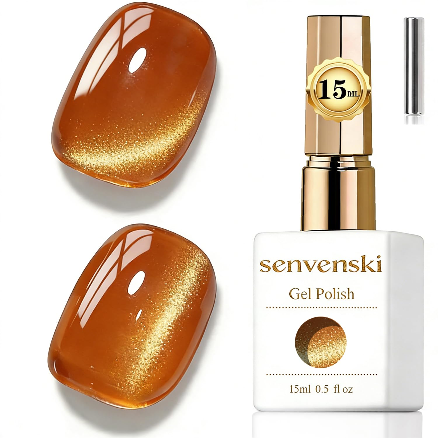 Senvenski Gelee Glas Cat Eye Gel Nagellack mit Magnet 15ML Magnetisch 3D Galaxie Holographisch Reflektierend Glitzernd Durchsichtig Farbe Gellack Salon Home DIY