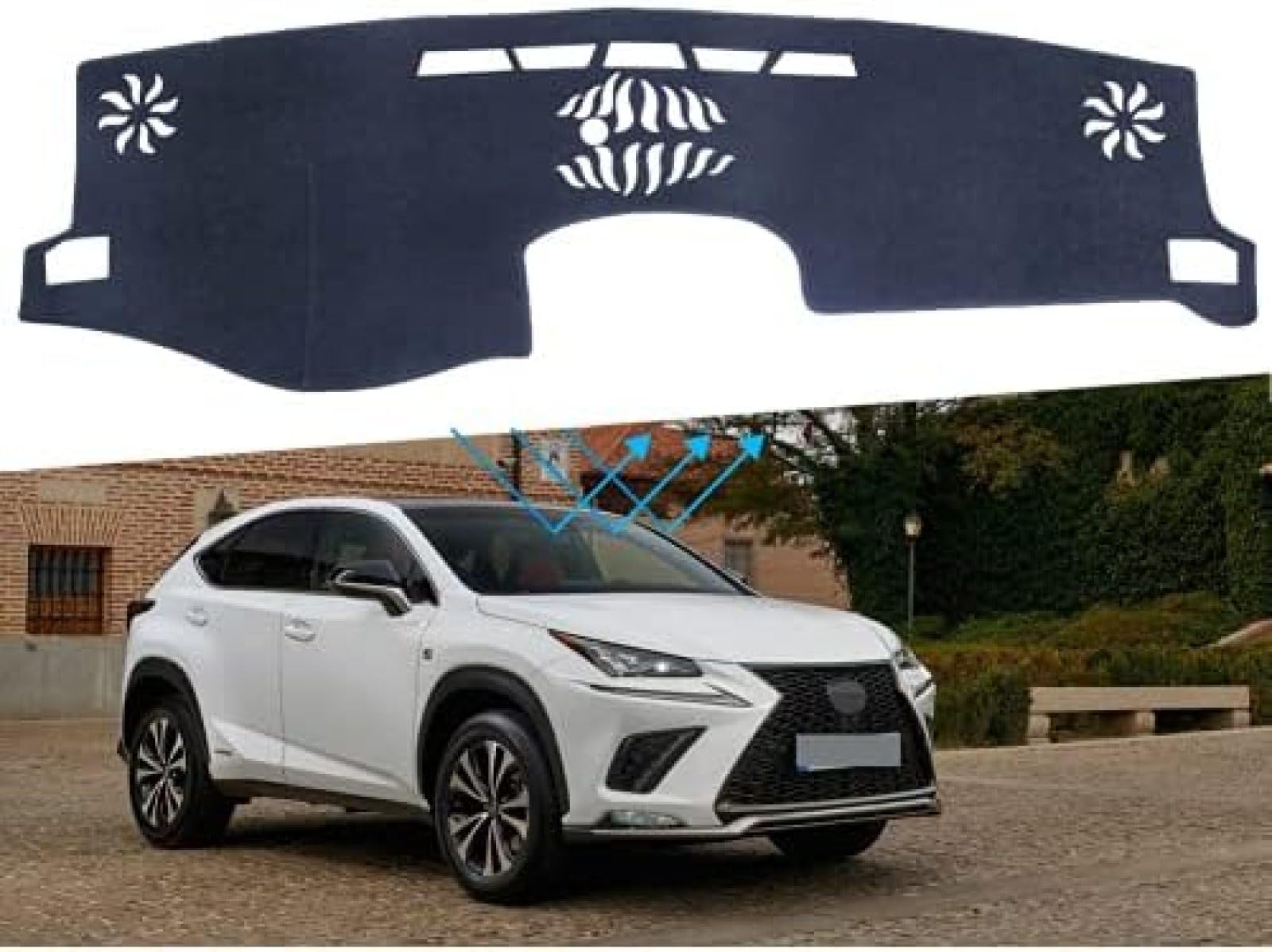 DFBBFQCar Dashboard Cover Mat,For Lexus NX NX200t NX300h NX200 NX300 200t 300h 200 300 2015~2020 Anti-Slip Mat Dashboard Cover Pad Interior Accessories