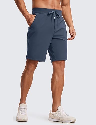 Miniatura 4 de CRZ YOGA Men's Four-Way Stretch Workout Shorts - 9'' Linerless Soft Durable for Casual Athletic with Pockets