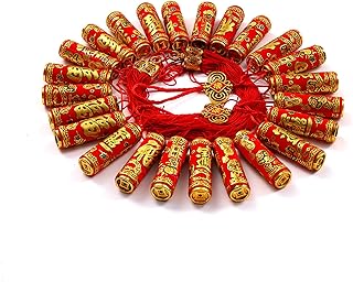 Chinese New Year Hanging Decorations 2 Pack Large Firecrackers Decor Traditional Red Lucky Oriental Pendant Ornaments for Lunar New Year Decorations