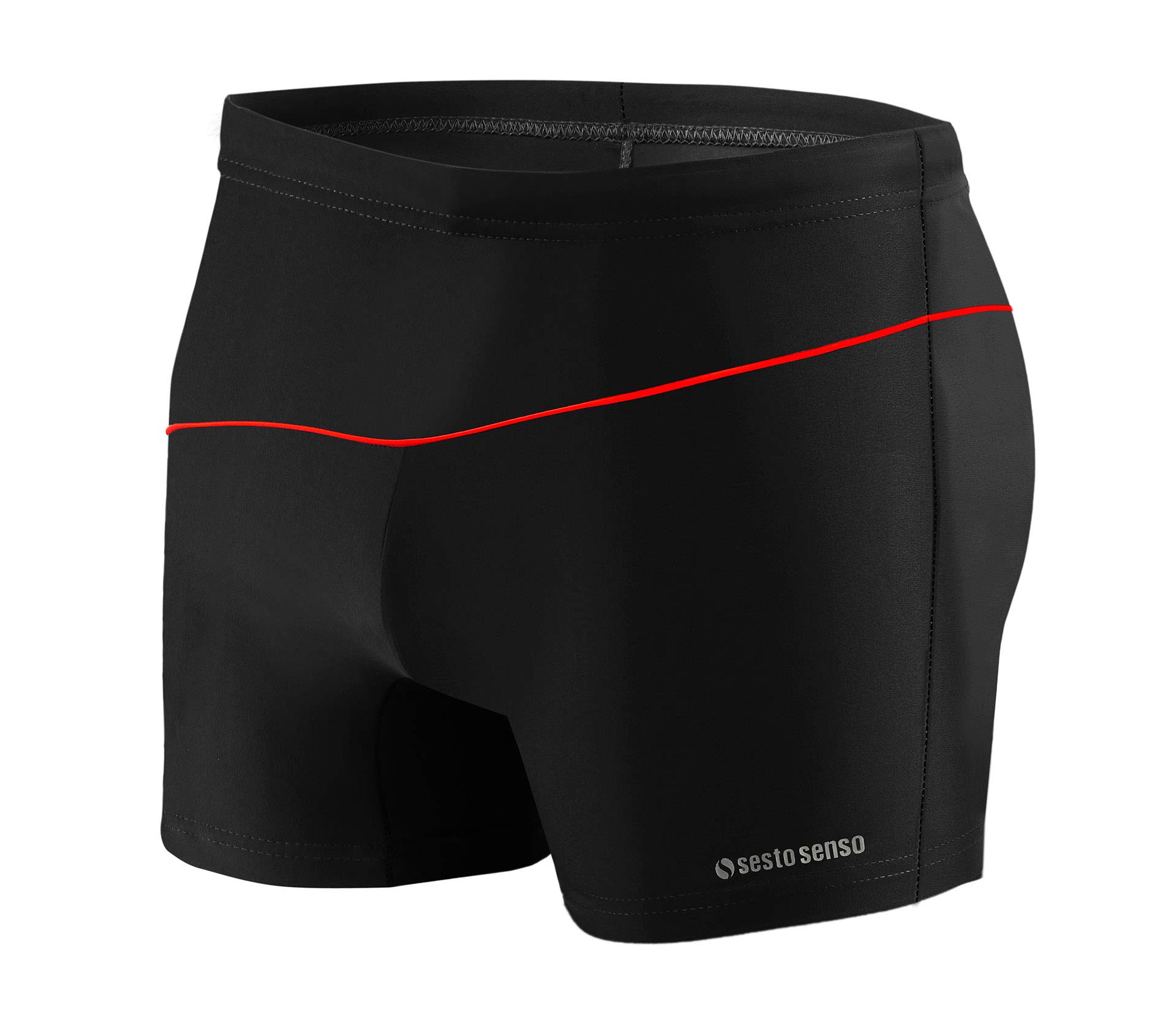 Sesto Senso Men's Bd314 - Black Swim Boxer Shorts Swim Aquashorts Drawstring Beach Shorts Bd 314 M Black