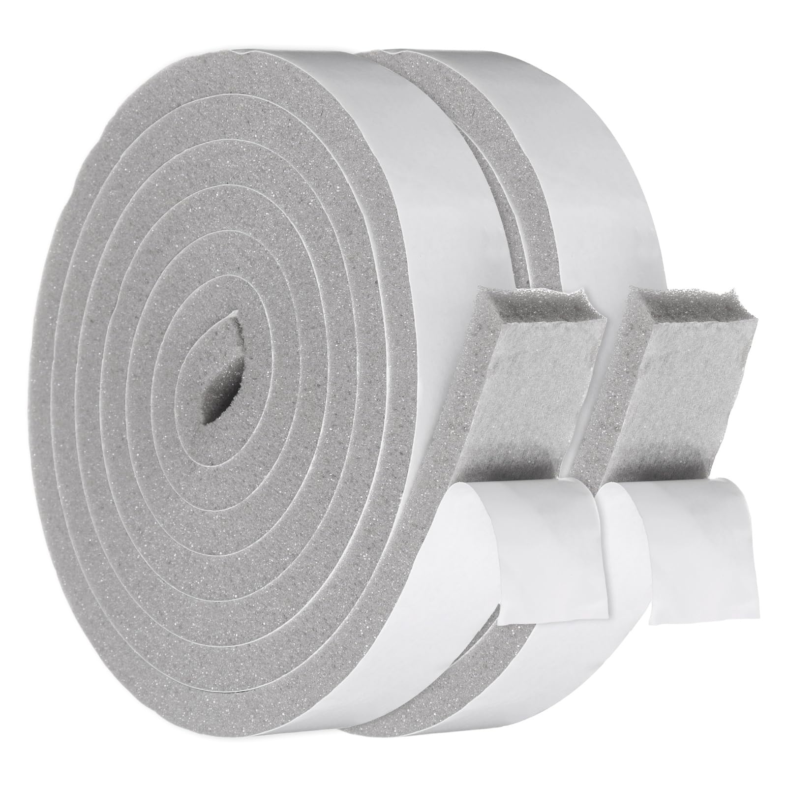 sourcing map 40mmx10mm Foam Weather Stripping, Self Adhesive Door Seal Insulation Strips, Soundproofing Foam Seal Tape for Door/Window, Air Conditioning (2 Meter Total Length in 2 Roll)