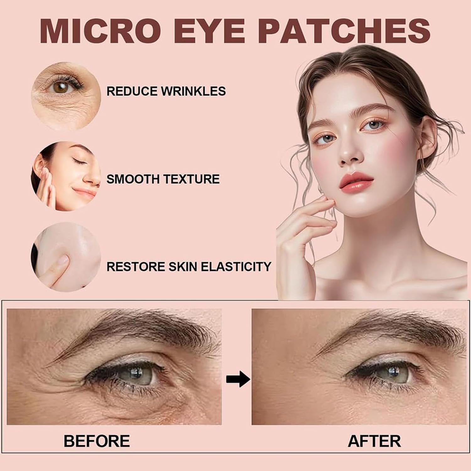 Micro Eye Patches, Serum-Infused Under Eye for Puffy Eyes and Dark Circles (6 Count (Pack of 2))
