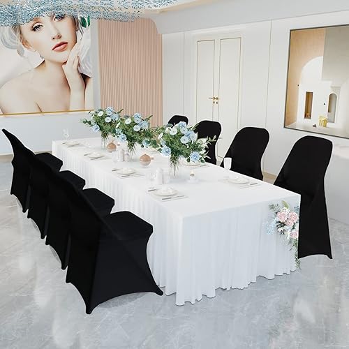 Vista 81 de HAINARverS Fundas para sillas plegables de elastano elástico, 30 unidades, protector universal para sillas para bodas, fiestas, banquetes