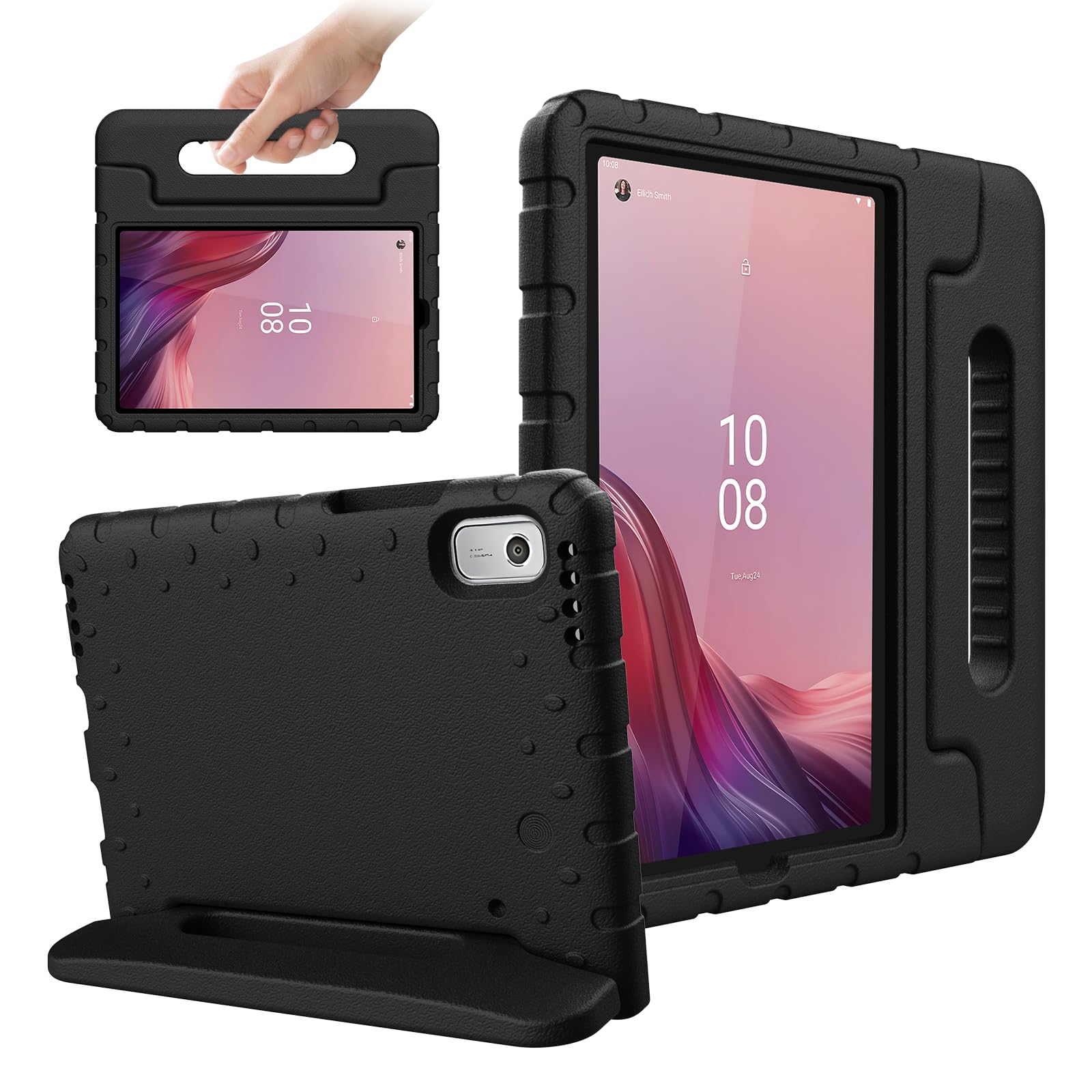 BILLISGOVA for Lenovo Tab M9 Case, New Kids Heavy Duty Cover with Convertible Handle Stand for Lenovo Tab M9 9.0 Inch 2023, Black