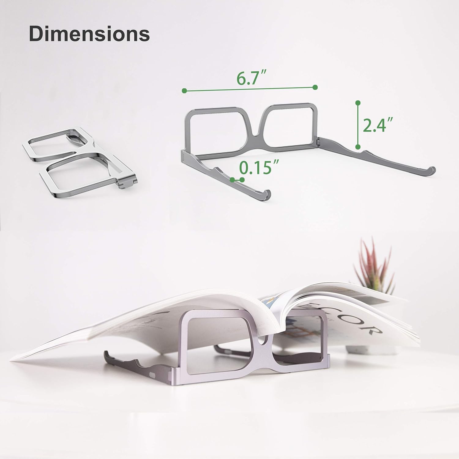 Suреr Sаlе 🛒 Laptop Stand, 8AM Laptop Desk Portable Computer Stand Aluminum Computer Riser Notebook Holder for Desk Reading Lap Desks Compatible with 10-15.6 Inches MacBook Laptops (Black)