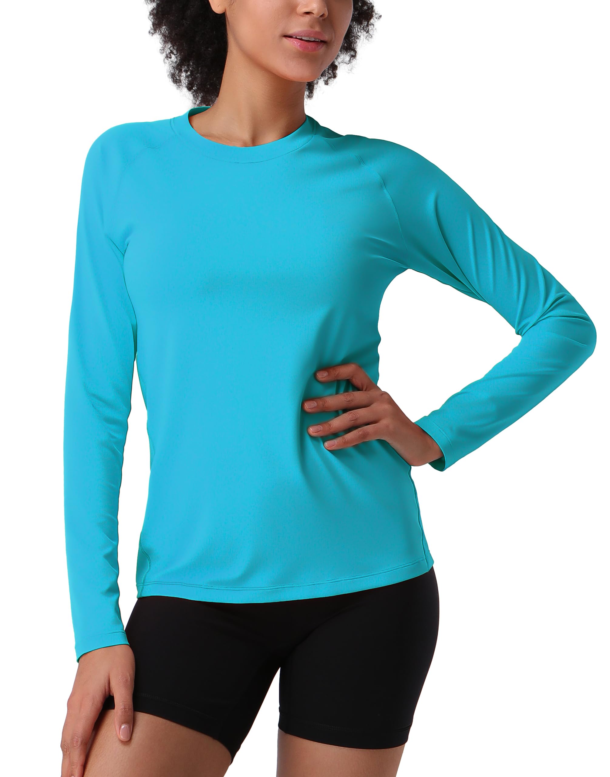 Pioneer Camp Rash Guard - Maglietta da sole da donna, UPF 50+, protezione UV, a maniche lunghe, per allenamento, escursionismo, corsa, ad asciugatura rapida