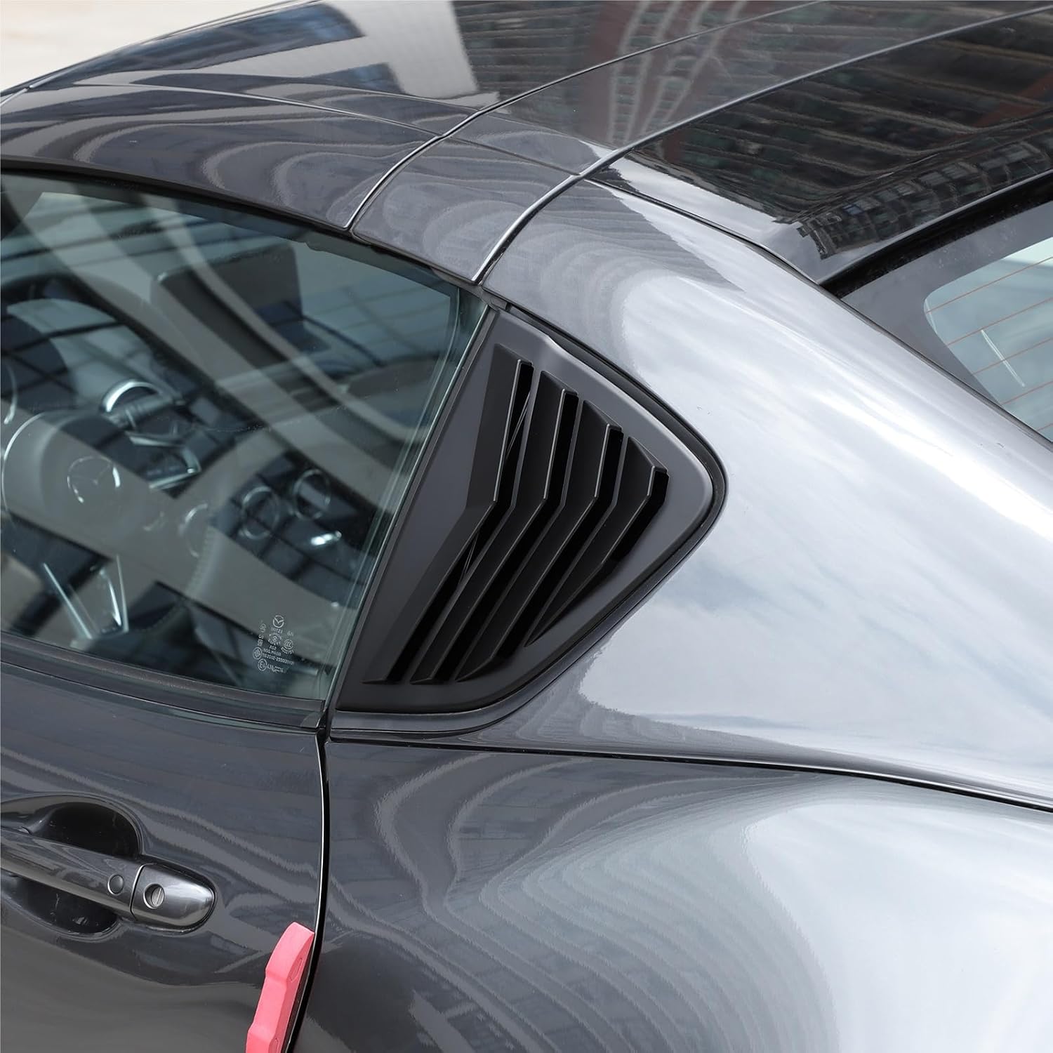 ABS Carbon Fiber Fit for Mazda MX-5 2016-2023 Car Rear Window Triangle Exterior Shutter Deflector Decoration Modified Accessrories(Black)