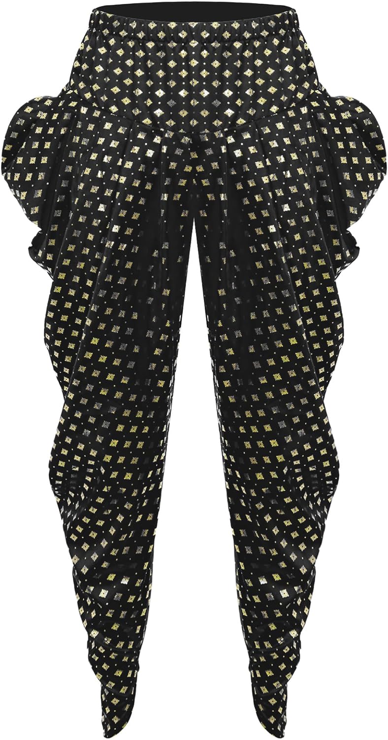 Men's Dhoti Pants Halloween Cosplay Fancy Trousers Yoga Hippie Bloomers Trousers Theme Party Costume