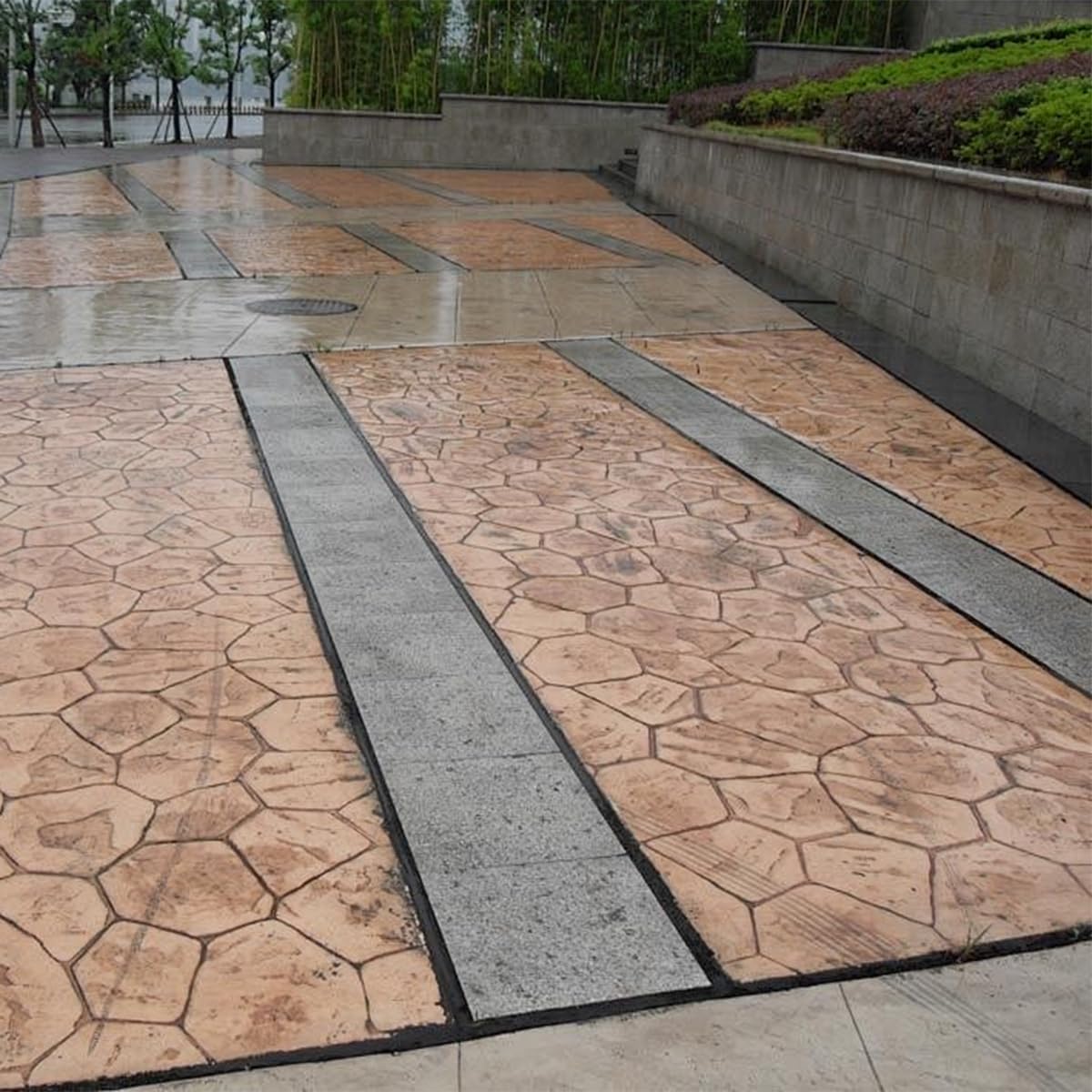Stempelform Für Betonböden Aus Polyurethan, Strukturmatte Für Zementwände Und -Böden In Pflaumenblütenoptik, 29,1 X 29,1 Zoll